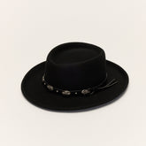 Classic Black Gambler Hat - Silver Band