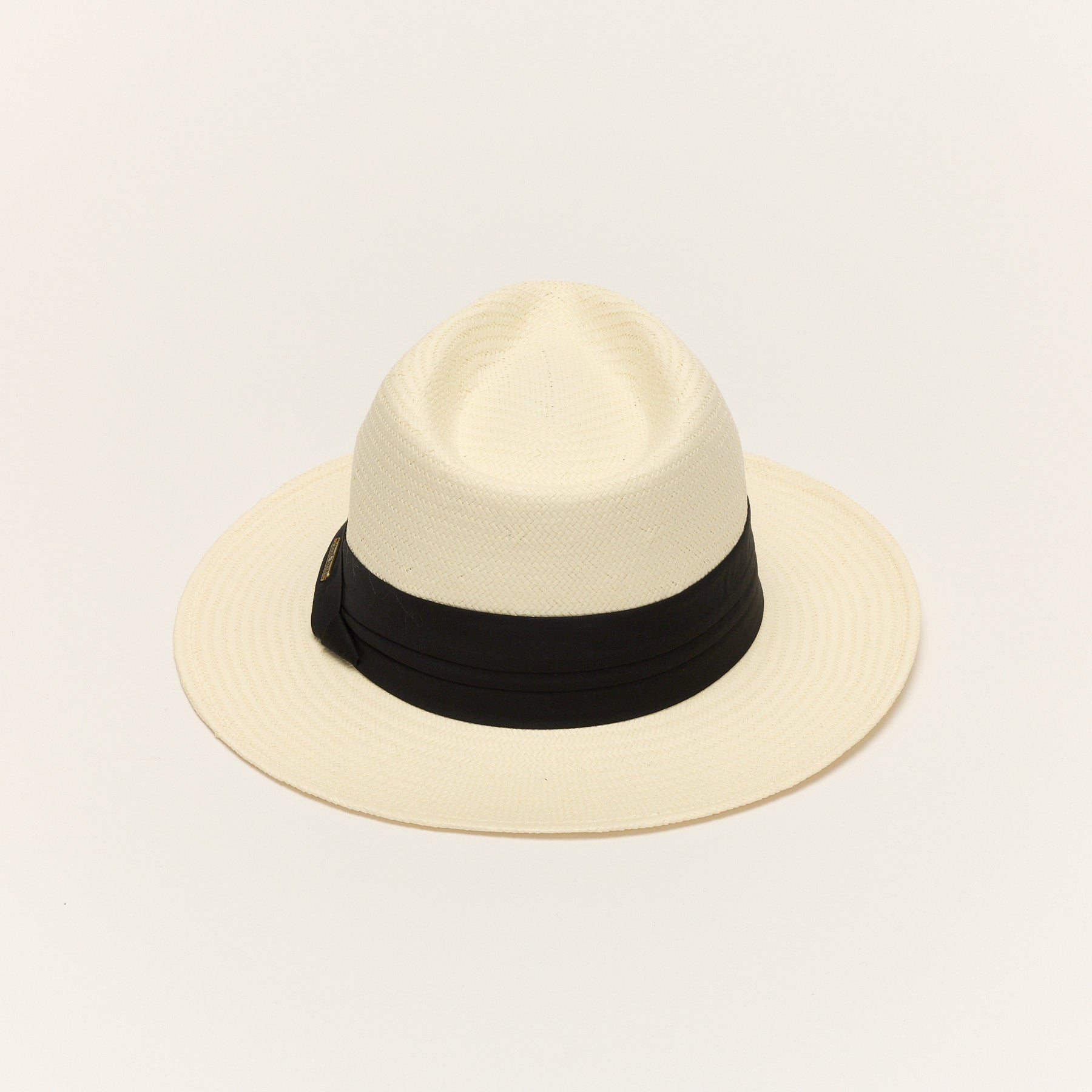 Men\'s Cream Straw Trilby with Black Band - Timeless Summer Hat Mens Ladies Packable Cream Straw Summer Trilby Hat With Band  main image 2