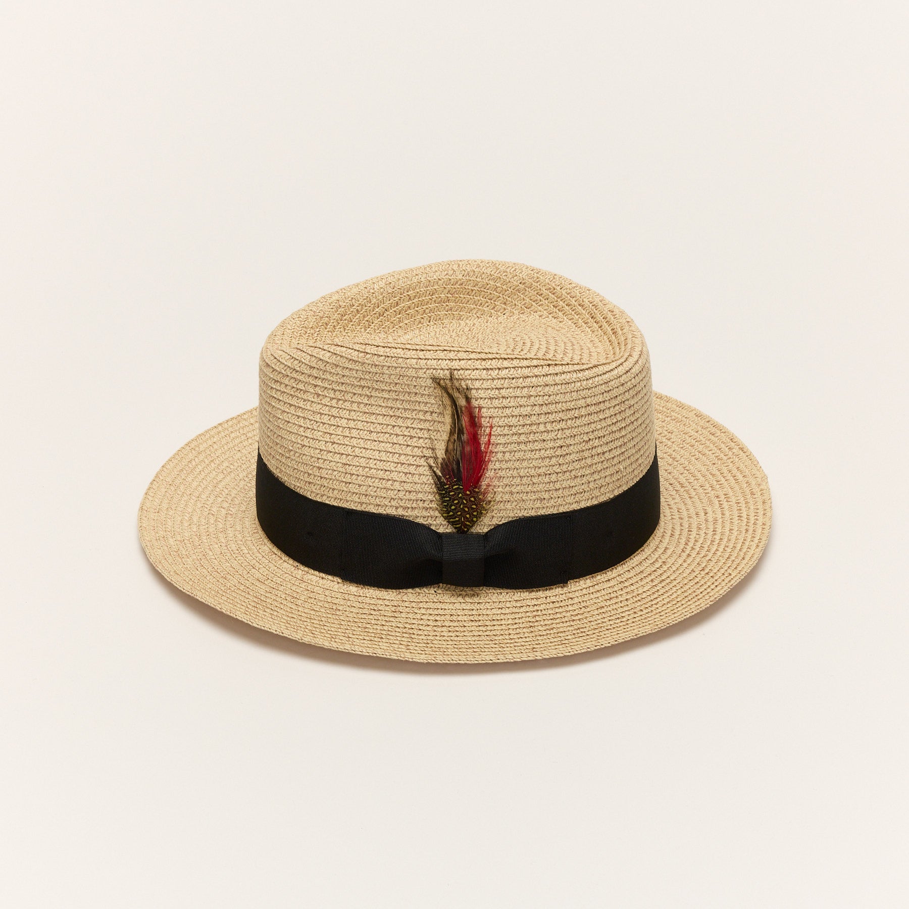 Cream Paper Straw Fedora Hat with Ribbon Band | Traveller 
